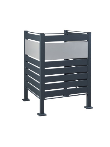 Ограда за кофа за боклук Uusikaupunki 120x91x91 см антрацит/сребро []