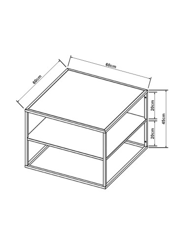Холна маса Solund с рафт 60x60x45 см бяла, мат []