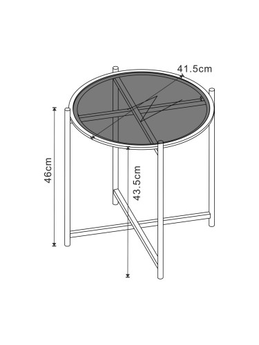 Холна маса от 2 части Lier с черен стъклен плот []