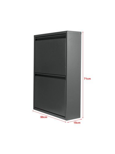 Поставка за обувки Sokndal с 2 капака сива []