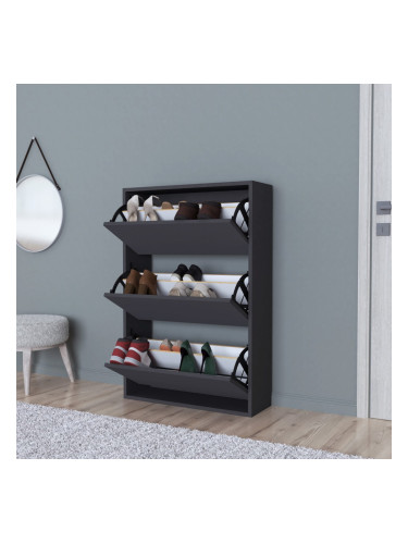 Шкаф за обувки Aurskog 110x73,5x24см антрацит []