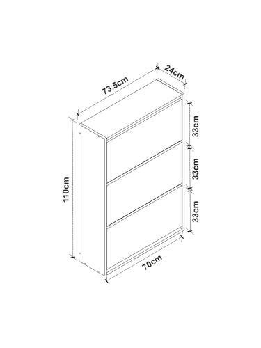 Шкаф за обувки Aurskog 110x73.5x24см дъб []