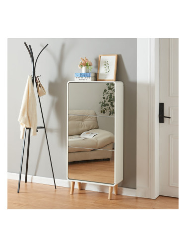 Поставка за обувки Aure 134x63x24 см Бяла []