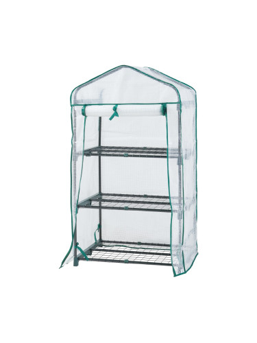 Оранжерия Chaam с 3 рафта 125x69x49см Бял []