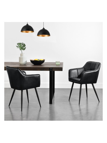 Комплект трапезарни столове 2 Birmingham Black []