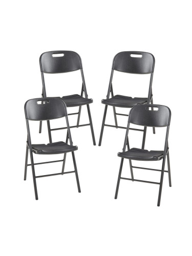 Комплект сгъваеми столове Ljusnarsberg от 4 пластмасови черни []