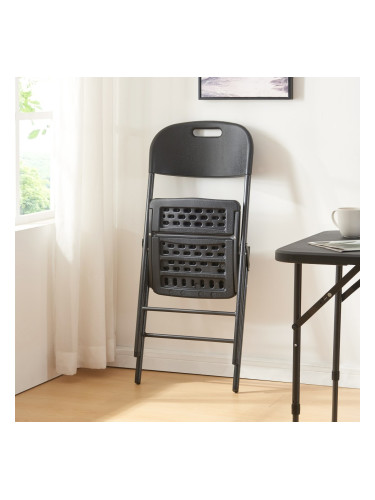 Комплект сгъваеми столове Ljusnarsberg от 2 пластмасови черни []