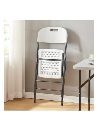 Комплект сгъваеми столове Ljusnarsberg от 4 пластмасови бели []