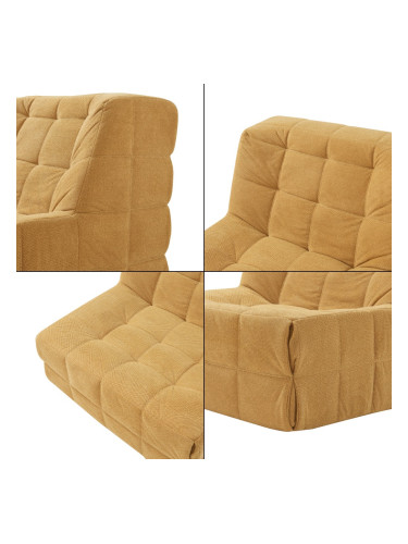 Подов стол с табуретка Koskyvn текстил жълт []