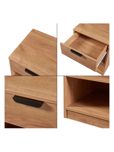 Нощно шкафче Varkaus 55x43x40см вид дъб []