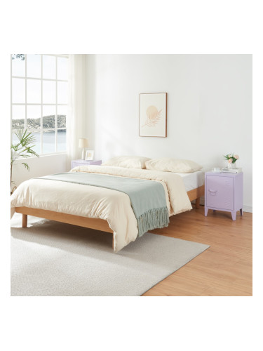 Нощно шкафче Инари комплект 2 дръжки дясна и лява лилаво []