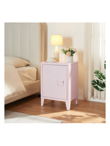 Нощно шкафче Inari дръжка дясна стомана розово []