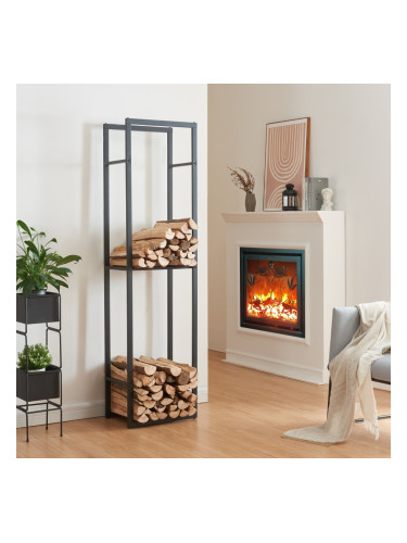 Стелаж за дърва Ulvila с рафт 45x30x170см []