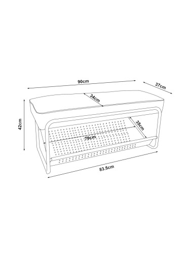 Пейка за обувки Lillehammer 90x37x42 см сива []