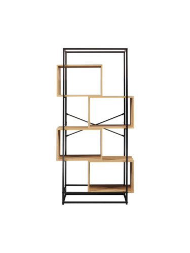 Етажерка Rennebu 160x80x33 см 4 отделения черно/дъб []