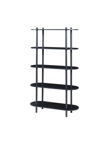 Библиотека Øvre 139x80x30 см 5 рафта Черен []