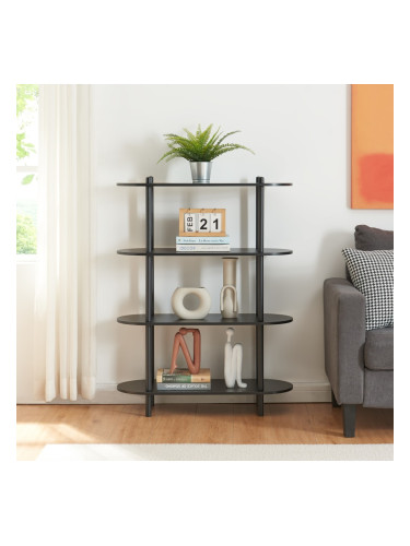 Библиотека Øvre 108x80x30 см 4 рафта Черен []