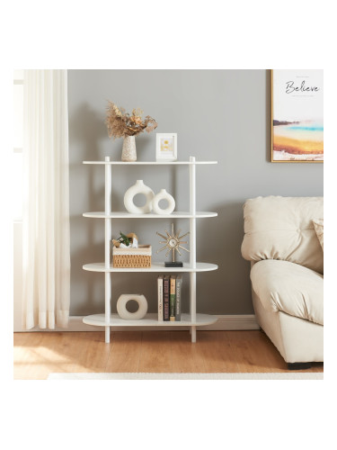 Етажерка за книги Øvre 108x80x30 см 4 рафта бяла []