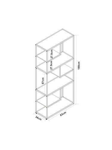 Етажерка за книги Østre 180x83x34 см Черен/Визия на орех []