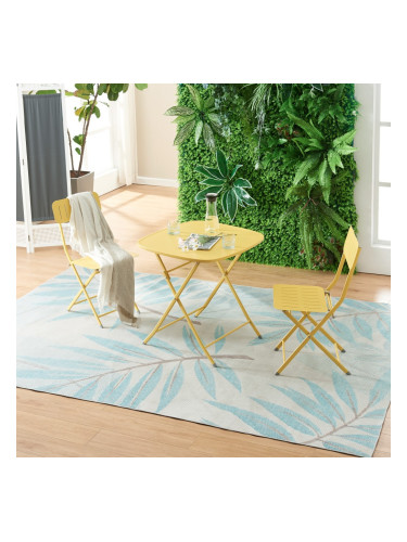 Сгъваема маса Sande стомана 71x70x70 см жълто []