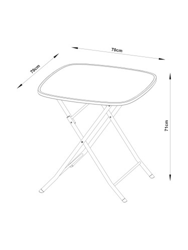 Сгъваема маса Sande стомана 71x70x70 см небесно синьо []