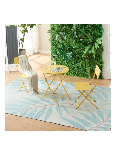 Сгъваема маса Sande стомана 71xØ62 см жълта []