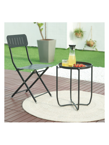 Подносна маса Sandefjord стомана 53x40 см черна []