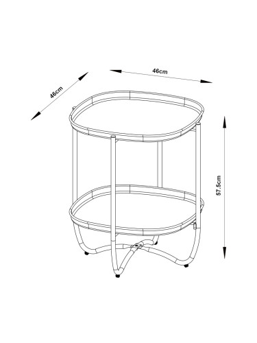 Подносна маса Sandefjord стомана 57,5x46x46 см черен []