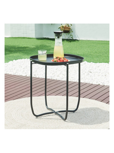 Подносна маса Sandefjord стомана 53x46x46 см черна []