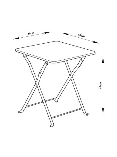 Сгъваема маса Vegårshei стомана 45x40x40 см бяла []