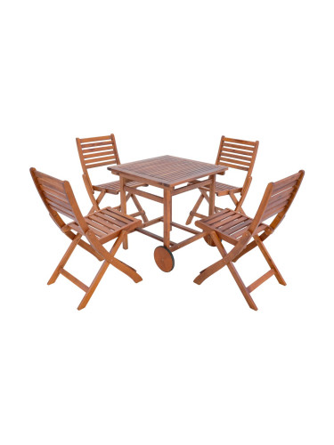 Комплект градински мебели Ancarano от 5 части, FSC®-сертифицирано акациево дърво []