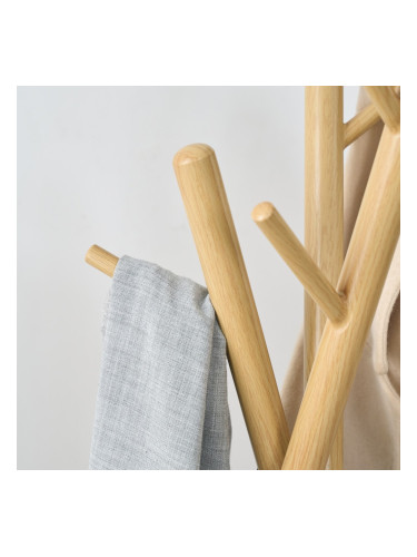 Етажерка за портманта Laerdal 172x49x49 см стоманено бяло/изглед на дърво []