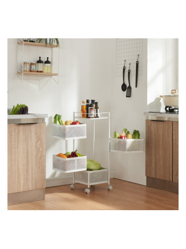 Sunndal количка с 4 нива 79.5x27x27cm бяла []