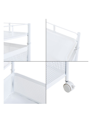 Sunndal количка с 3 нива 64,5x27x27см бяла []