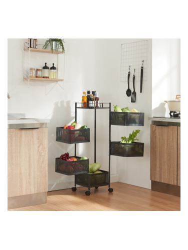 Sunndal количка с 5 нива 94.5x27x27cm черна []