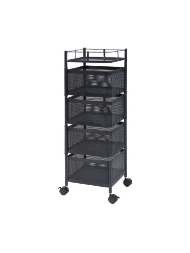 Sunndal количка с 4 нива 79.5x27x27cm черна []