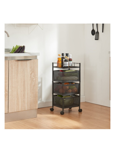 Sunndal количка с 3 нива 64.5x27x27cm Черна []