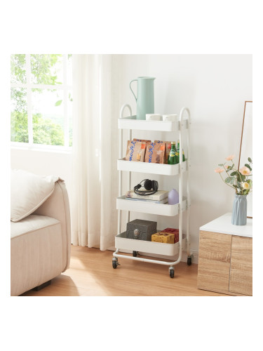 Кухненска количка Pyhäntä с 4 нива бяла []