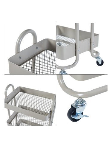 Кухненска количка Pyhäntä с 4 нива, цвят камила []