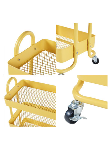 Pyhäntä кухненска количка с 4 нива жълта []