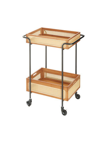 Количка за сервиране Tervola 81x61x39 cm визия на ратан []