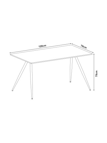 Трапезна маса Fitjar за 4 души 120x70 cm визия на бетон []