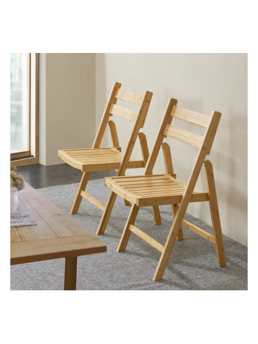 Сгъваем стол Gran от бамбук в комплект от 2 []