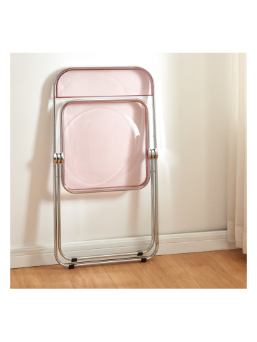 Сгъваем стол Pornainen комплект 2 розови, прозрачни []