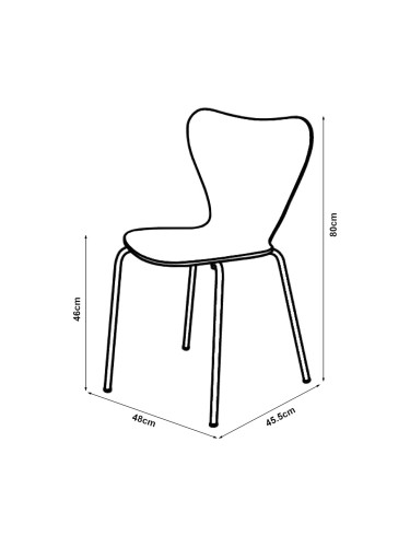 Трапезен стол Essunga комплект 4 черни с хромирани цветове []