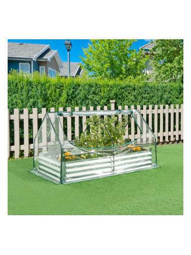 Повдигната леха с оранжерия Balsorano 186x96x98 см Прозрачен []