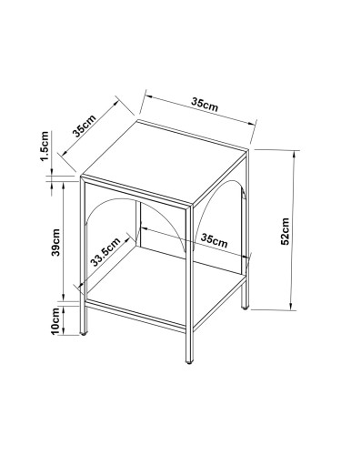 Стоящ рафт Akaa 52x35x35см бял []