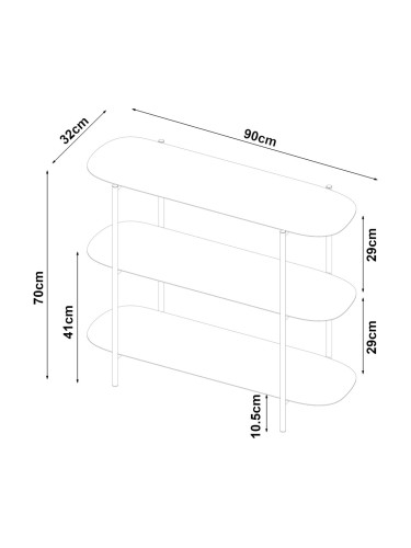 Конзолна маса Enebakk 70x90x32cm черен, мат []