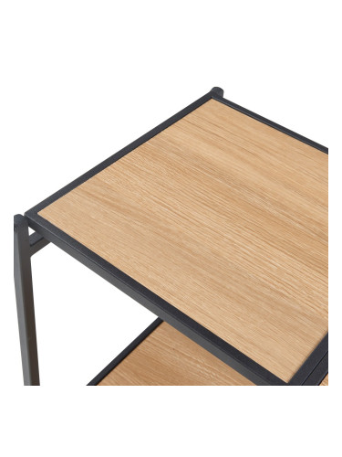 Сгъваема етажерка Telemark 81x68x38 см черен/изглед дъб []