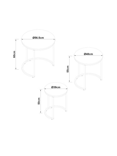 Комплект маса Ulricehamn от 3 части, черен []
